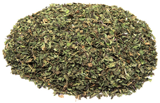 Té de menta piperita orgánico, menta piperita cortada fina. Muestra de 15 g.